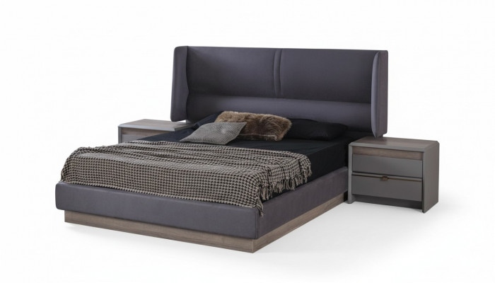Schlofzëmmer Set Luxus Komplettbett 2x Nuetsdësch Modern 3 Stéck Nei