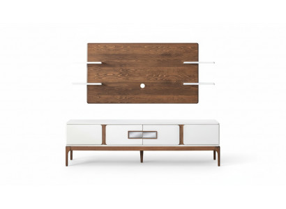 Stil Wohnzimmer Set Wunnwand 2-Teileg. Sideboard TV-Wandpaneel Wunnwänn