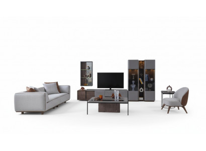 Designer Wunnzëmmer Set 7 Deeler Modern Wunnengsmaueren Wunnzëmmer Mauer-Schränk