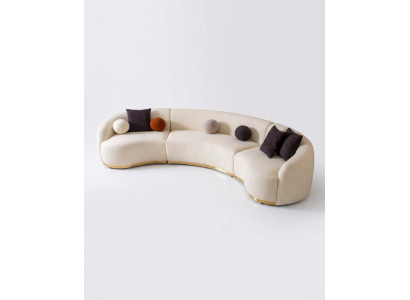 Designer Ronn Sofa Wäiss Eckgarnitur Modern Miwwelen am Wunnzëmmer Luxus