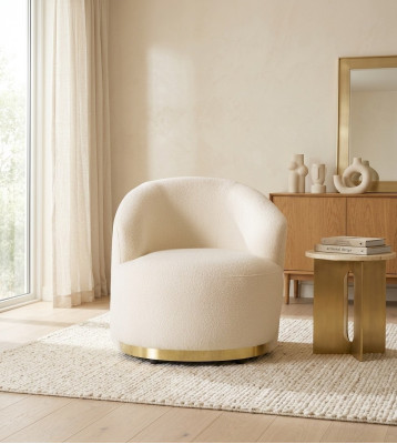 Sessel Modern Wäiss Wunnzëmmer Textil Luxus Design Lounge Club Einsëtzer