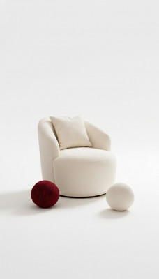 Fauteuil Modern Wäiss Wunnzëmmer Sëtzmooss Textil Design Miwwelen Lounge Club