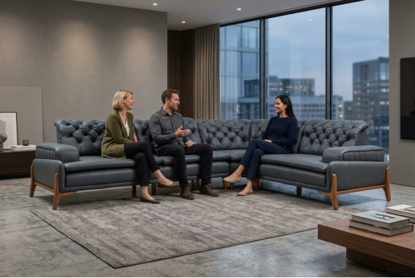 Luxus Ecksofa L-Form mat Musekssystem Modern gro Polstermöbel Konschtlieder