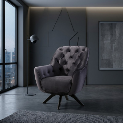 Sëtzgeleeënheet Modern Schwaarz Faarf Wunnzëmmer Textil Luxus Design Miwwelen