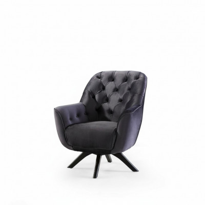 Sëtzgeleeënheet Modern Schwaarz Faarf Wunnzëmmer Textil Luxus Design Miwwelen