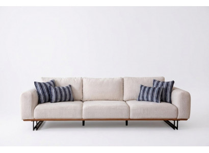 Designer 4-Sëtzer Sofa Modern Miwwelen Wäiss Faarf am Stil Wunnzëmmer