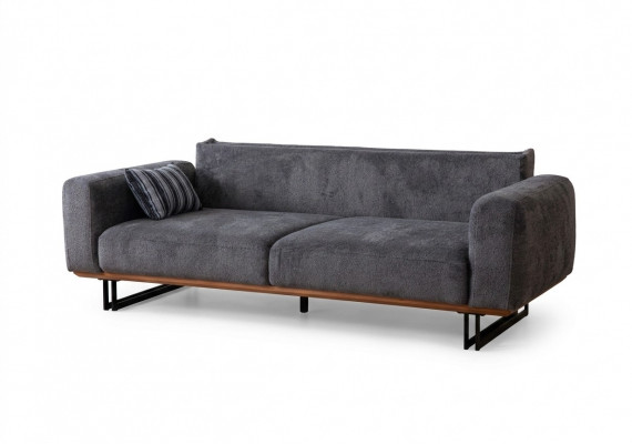 Couch 230cm Sëtzkëssen dräisëtzeg Sofa Gro Designer Miwwelen Wunnzëmmer
