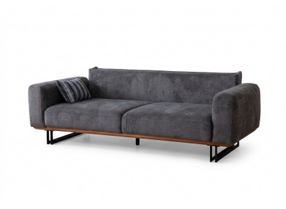 Couch 230cm Sëtzkëssen dräisëtzeg Sofa Gro Designer Miwwelen Wunnzëmmer