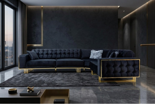 Exklusivt Eckcouch Modern L-Form Designer Stil Miwwel Wunnzëmmer Eckgarnitur