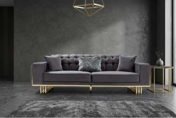 Canapé Luxusmiwwelen Wunnzëmmer Féiss 240cm Couch Canapéen Couchen 3-Sëtzer