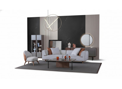 Luxus Wunnzëmmer Set Komplett Ariichtung Sofa Kommoud Coffisdësch 5 Stécker