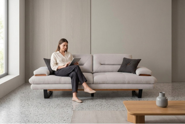 Luxus Canapé 3-Sëtzer Miwwelen Wunnzëmmer Designer 238cm Canapéë Sofas