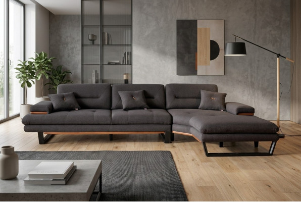 Designer gro Ecksofa L-Form Modern Miwwel Wunnzëmmer Eckgarnitur Canapé