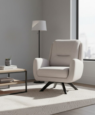 Fautteuil Modern Wäiss Wunnzëmmer Sëtzmiwwelen Textil Luxus Design Miwwel Lounge Club