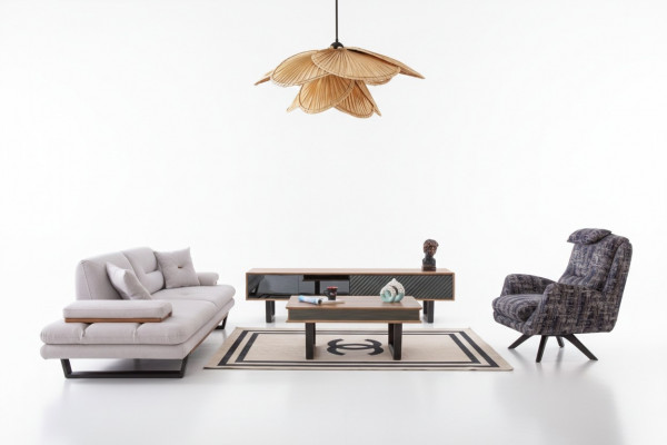 Design Sofagarnitur Couchtisch Sofa 6-teilleg Wunnzëmmer Set Luxus Miwwelen