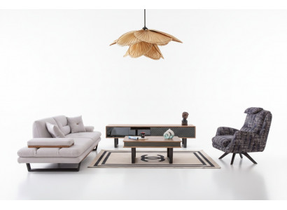 Design Sofagarnitur Couchtisch Sofa 6-teilleg Wunnzëmmer Set Luxus Miwwelen