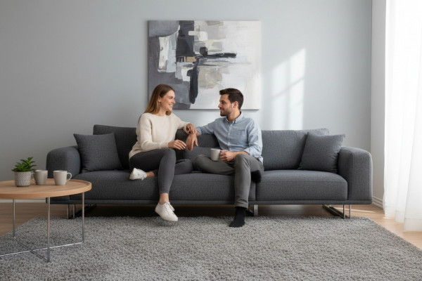 Sofa 4-Sëtz Relax Canapé Couchen Bettfunktioun Véiersëtzer Textil Sofas