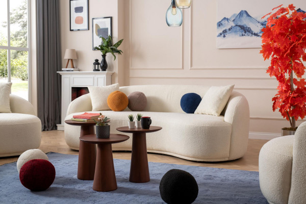 Wunnzëmmer Set 3tlg. Designer Sofagarnitur 4+3+1 Sëtz Wunnlandschaft