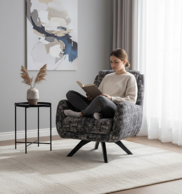 Designer Still Wunnzëmmer Luxus Miwwelen Gro Stil Eenzéck Lounge Club