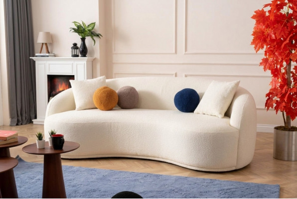 Design Couch Hallef-Ronn Couchen Luxus Sofa Polster Miwwelen 4 Sëtzer XXL grouss
