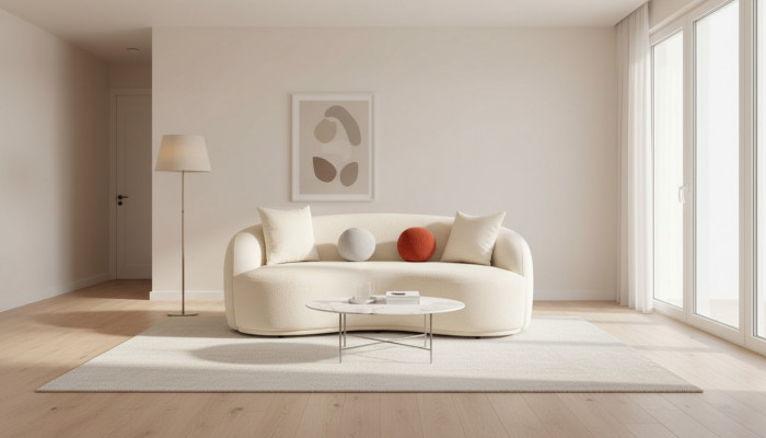 Modern Sofa 3-Sëtzer Designer Miwwelen Wäiss Faarf Stil Canapéen Sofas 230cm
