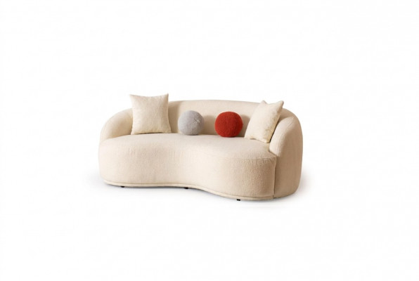 Modern Sofa 3-Sëtzer Designer Miwwelen Wäiss Faarf Stil Canapéen Sofas 230cm