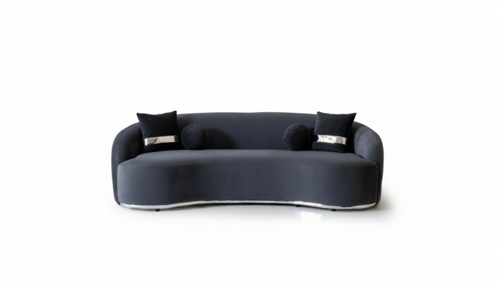 Designer Sofa 4-Sëtzschwaarzt Sofas Couchen Grouss XXL Sëtzmoebel 250cm