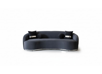 Designer Sofa 4-Sëtzschwaarzt Sofas Couchen Grouss XXL Sëtzmoebel 250cm