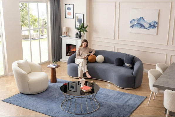Designer Wunnzëmmer Set Sofa 2sei. Sofagarnitur 3+1 Souden Zitzgarnituren