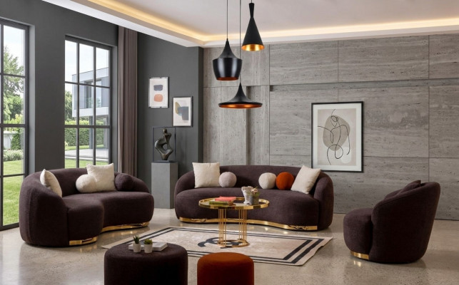 Stil Wunnzëmmer Set Canapé Designer Sofagarnitur 4+3+1 Sëtz Miwwelen