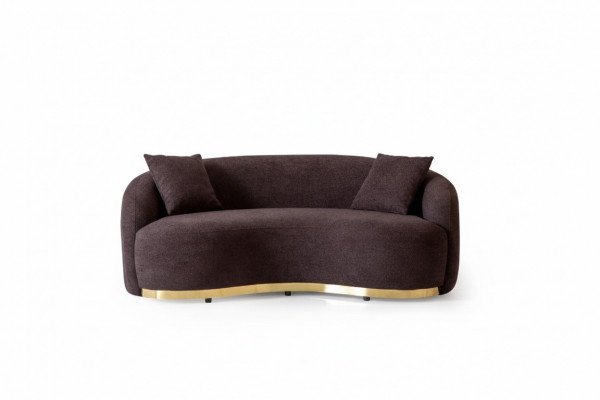 Wunnzëimmermiwwel Luxus Sofa 3 - Setzer Design Braun mëll Sofa Këssen Textil 230cm