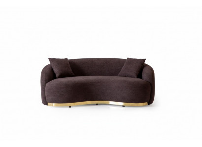Wunnzëimmermiwwel Luxus Sofa 3 - Setzer Design Braun mëll Sofa Këssen Textil 230cm