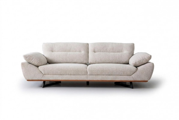Komfort Designer Canapé 3 Sëtzer Couch Polstersofa Design Wäiss am Wunnzëmmer