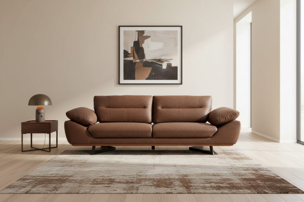 Modern Designer Sofa 3 Sëtzer 240cm XXL Canapé Polstersofas Design Braun