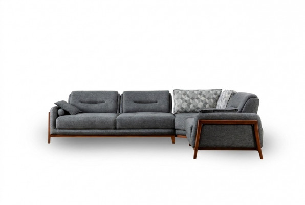 Designer Ecksofa L-Form Luxus Polster Textil Wunnlandschaft Miwwelen am Wunnzëmmer