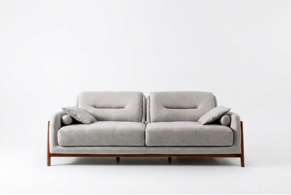 Luxus Sofa 3 Sëtzer Dräisëtzer Miwwelen am Wunnzëmmer Modern Polster Textil
