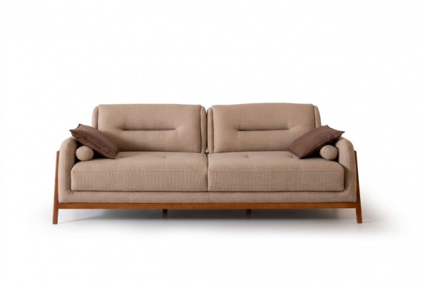 Designer Canapé 3 Sëtzer Luxus Polster Braun Sofa Wunnzëmmer Miwwelen