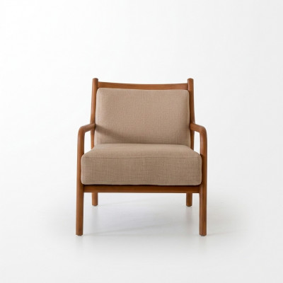 Moderne beige Fotel Schlofzëmmer Miwwelen Luxusdesign Polsterung Kënschtlechen Lieder