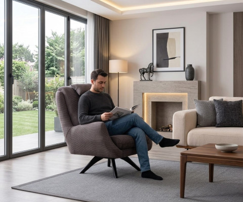Designer Sesselen Polster Stoff Modern Polster brong Modern Club Lounge