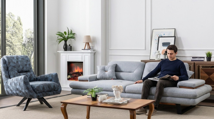 Modern Canapé-Set 3+1 Sëtzer Wunnzëmmer Luxus Gro Sofa-Set