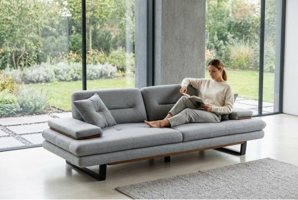 Modern Miwwelen Wunnzëmmer Canapé 3 Sëtzer gro xxl grouss Designer 238cm Miwwelen