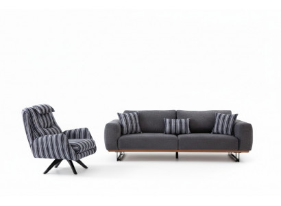 Modern Wunnzëmmer Set 2 Deeler Luxus Sofagarnitur 3+1 Sëtz Couchen Miwwelen