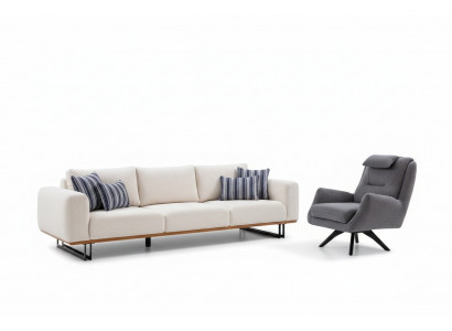 Luxus Stuff Set 2 Deeler Design Canapé-Set 4+1 Sëtz Sofas Miwwelen