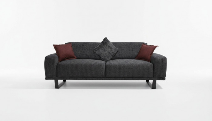 Design Sofa 3 - Sëtzer Wunnzëmmer Luxus Schwaarz Miwwel Couchen Sofas