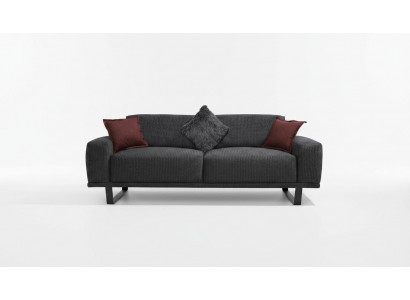 Design Sofa 3 - Sëtzer Wunnzëmmer Luxus Schwaarz Miwwel Couchen Sofas