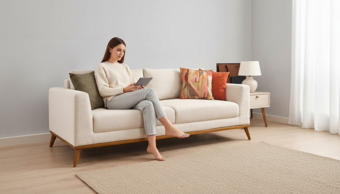 Stilvoll Canapé 3-Sëtzer Design Miwwelen Wunnzëmmer Luxus Couchen Canapéë 223cm