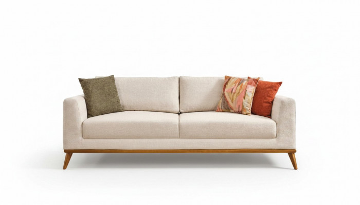 Stilvoll Canapé 3-Sëtzer Design Miwwelen Wunnzëmmer Luxus Couchen Canapéë 223cm