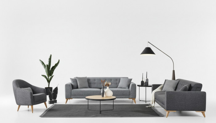Stilvoll Wunnzëmmer Set 3 Deeler Luxus Miwwelen Gro Modern Design 3+1 Canapé.