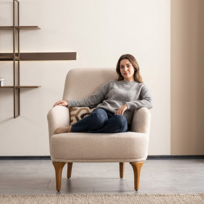 Design Still Beige Faarf Wunnzëmmer Holz Stilvoll Lounge Club Miwwelen