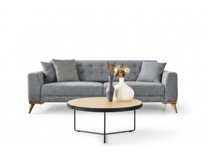 Modern dräisëtzegen Sofa gro Couchen Luxusmiwwelen am Wunnzëmmer 223cm